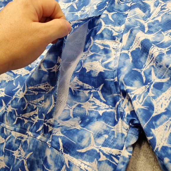 Clear Water Outfitters Quick Dry Shirt Small Marlin Fish Graphic Blue White Mn L - Picture 9 of 12
